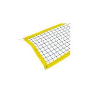 Сетка для пляжного волейбола, d=2,8мм, черная, обшита тентом желтого цвета с 4-х сторон, с тросом   